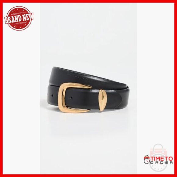 Chunky Leather Waist Belt, Gold Buckle, Small Size, Hip Fit